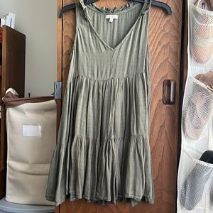 Olive Green Flowy Mini Dress